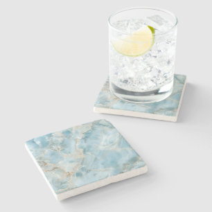 Posavasos De Piedra Piedra preciosa estética lujosa azul claro moderna