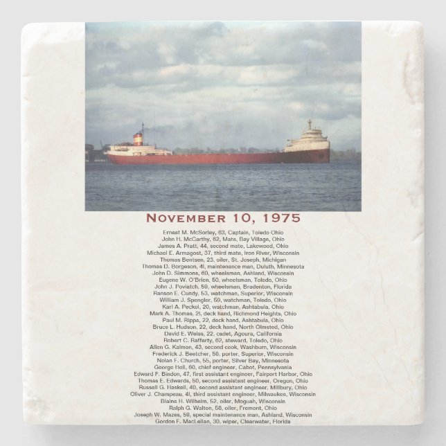 Posavasos De Piedra Piedra S.S. Edmund Fitzgerald Coaster (Anverso)