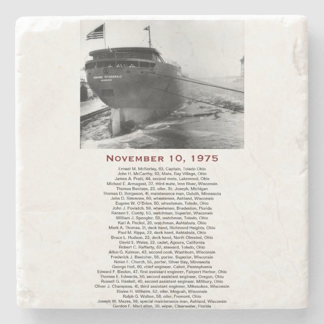 Posavasos De Piedra Piedra S.S. Edmund Fitzgerald Coaster (Anverso)