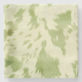 Posavasos De Piedra Piel de vaca de crema verde