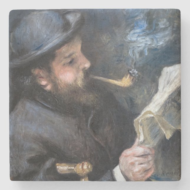 Posavasos De Piedra Pierre-Auguste Renoir - Claude Monet Reading (Anverso)