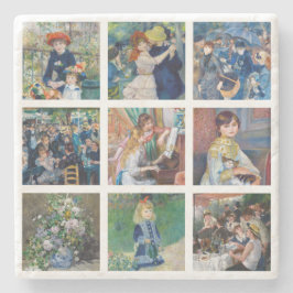 Posavasos De Piedra Pierre-Auguste Renoir - Collage de cuadrícula de o