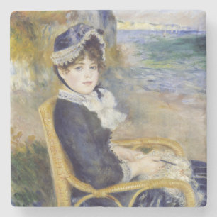 Posavasos De Piedra Pierre-Auguste Renoir - En la orilla del mar