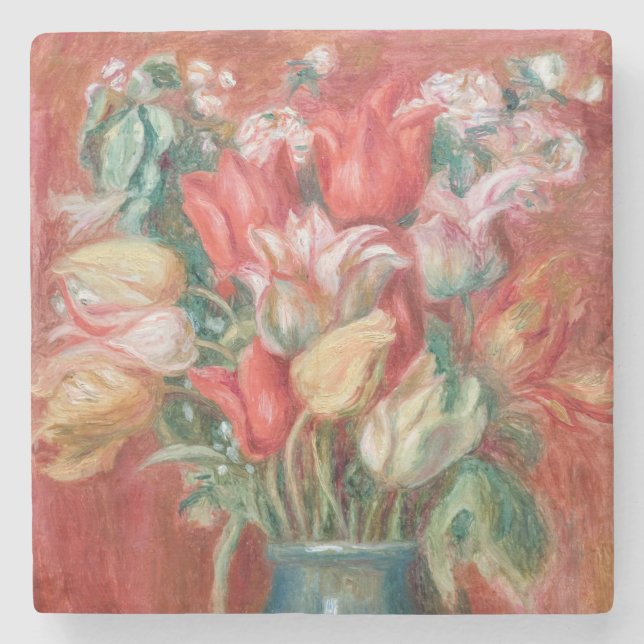 Posavasos De Piedra Pierre-Auguste Renoir - Tulip Bouquet (Anverso)