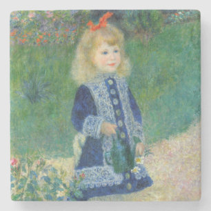 Posavasos De Piedra Pierre-Auguste Renoir - Una niña con una regadera