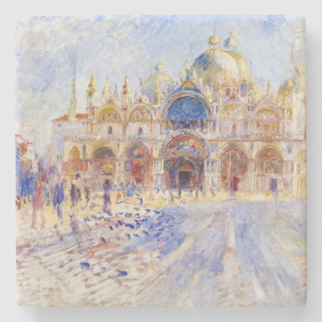 Posavasos De Piedra Pierre-Auguste Renoir - Venecia, Piazza San Marco (Anverso)