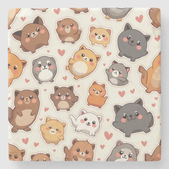 Posavasos De Piedra Pillow Love (Anverso)