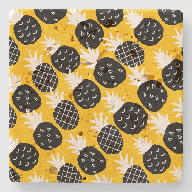 Posavasos De Piedra Piña negra (Anverso)