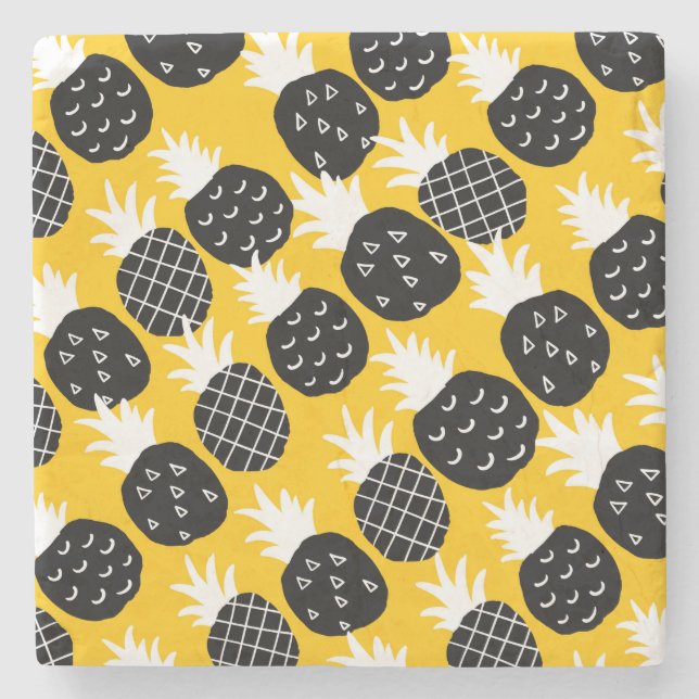 Posavasos De Piedra Piña negra (Anverso)