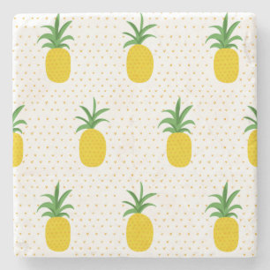 Posavasos De Piedra Piñas tropicales de oro
