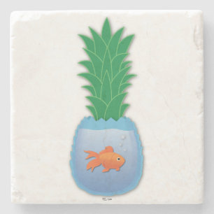 Posavasos De Piedra Pineapple Fish Stone Coaster