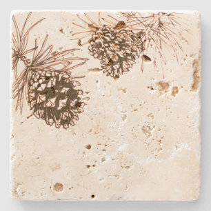 Posavasos De Piedra Pinecones Stone Coaster