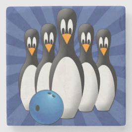Posavasos De Piedra Pinguinos Bolos Coaster de Piedra