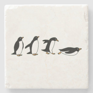 Posavasos De Piedra Pingüinos deslizantes