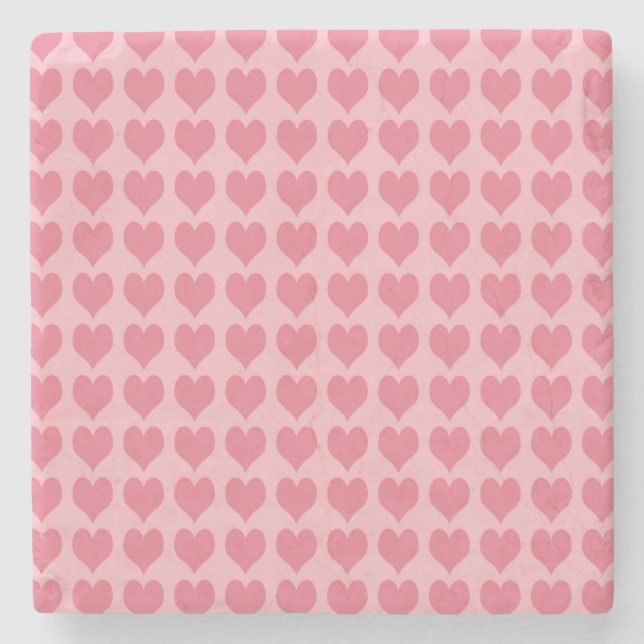 Posavasos De Piedra Pink Hearts Seamless Pattern (Anverso)