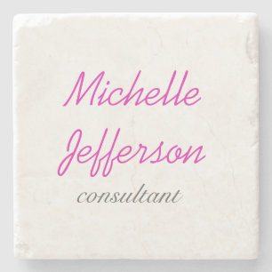 Posavasos De Piedra Pink White Clean
