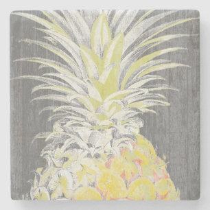 Posavasos De Piedra Pinneapple amarillo tropical