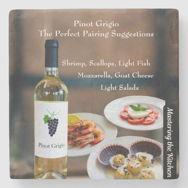 Posavasos De Piedra Pinot Grigio Wine Pairing/Mastering the Kitchen (Anverso)
