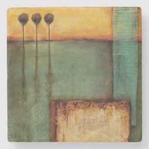 Posavasos De Piedra Pintura abstracta con claves de piano
