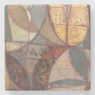 Posavasos De Piedra Pintura abstracta de la hoja floral del normando