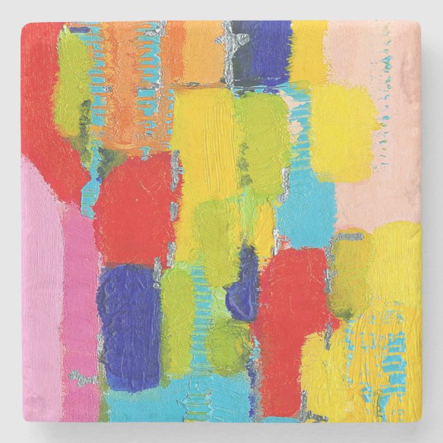Posavasos De Piedra Pintura abstracta fantástica de Kris Taylor (Anverso)