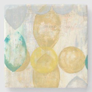 Posavasos De Piedra Pintura abstracta moderna en el papel prensa