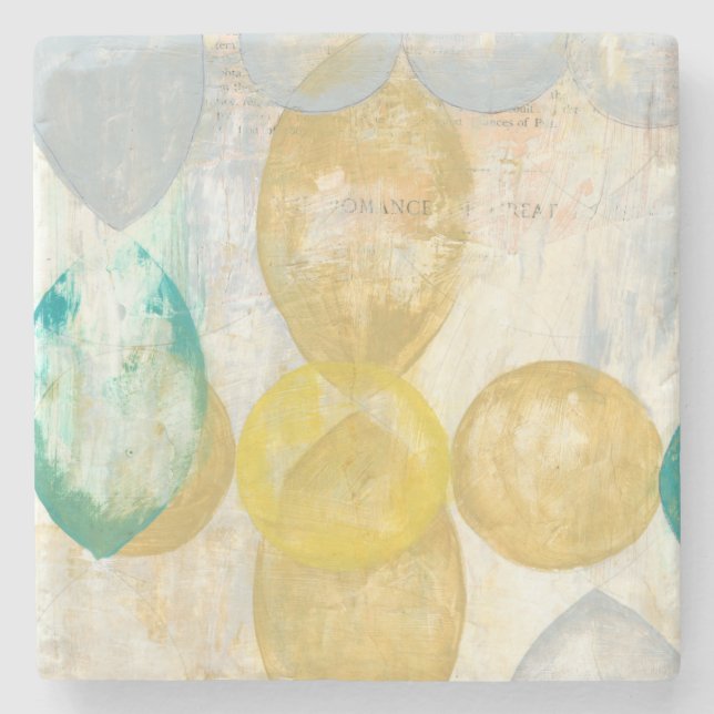 Posavasos De Piedra Pintura abstracta moderna en el papel prensa (Anverso)