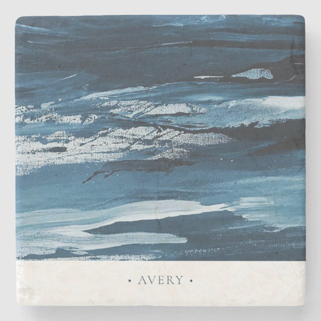 Posavasos De Piedra Pintura abstracta moderna personalizada (Anverso)