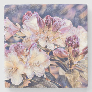 Posavasos De Piedra Pintura acuarela de una flor de azeea morada