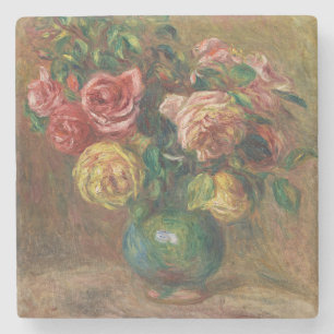 Posavasos De Piedra Pintura al óleo floral francesa vintage de Renoir