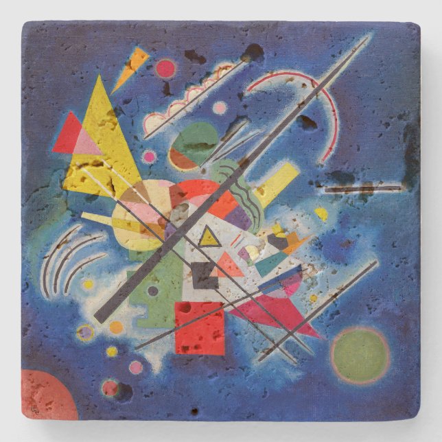 Posavasos De Piedra Pintura azul | Wassily Kandinsky | (Anverso)