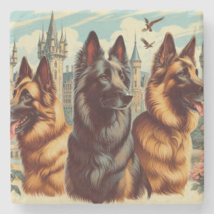 Posavasos De Piedra Pintura belga vintage de Tervuren