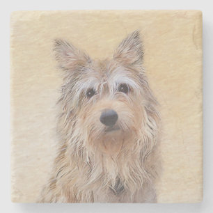 Posavasos De Piedra Pintura Berger Picard - Arte Perro Original.