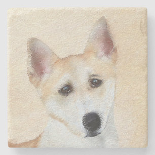 Posavasos De Piedra Pintura canaense de perro - Arte original de perro