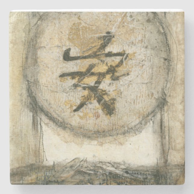 Posavasos De Piedra Pintura china de tranquilidad de Mauro (Anverso)