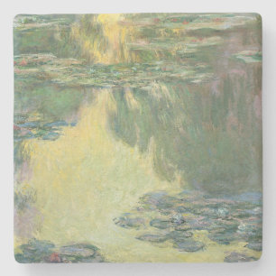 Posavasos De Piedra Pintura clásica Claude Monet, Waterlilies (1907)