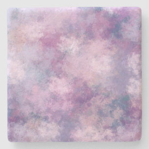 Posavasos De Piedra Pintura de acrílico rosa, azul abstracto, lámina