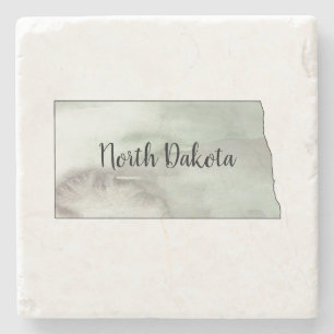Posavasos De Piedra Pintura de acuarela de Dakota del Norte
