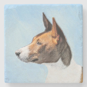 Posavasos De Piedra Pintura de Basenji - Arte original muy bonito