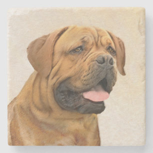 Posavasos De Piedra Pintura de Dogue de Burdeos - Arte de perro origin