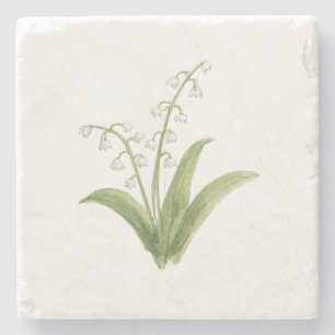 Posavasos De Piedra Pintura de flor de lirio de valle