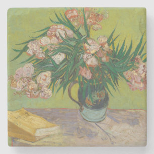 Posavasos De Piedra Pintura de flores de adelfa de Vincent Van Gogh