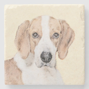 Posavasos De Piedra Pintura de Foxhound estadounidense - Arte de Perro
