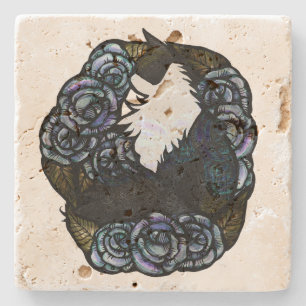 Posavasos De Piedra Pintura de gato de Tuxedo