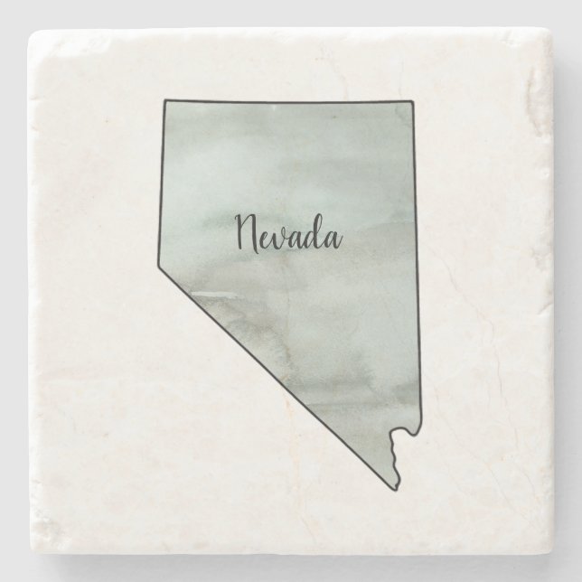 Posavasos De Piedra Pintura de Ilustracion estatal de Nevada (Anverso)