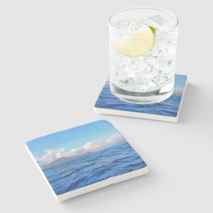 Posavasos De Piedra Pintura de la Costa Turquesa del Marmaris Azul Ege