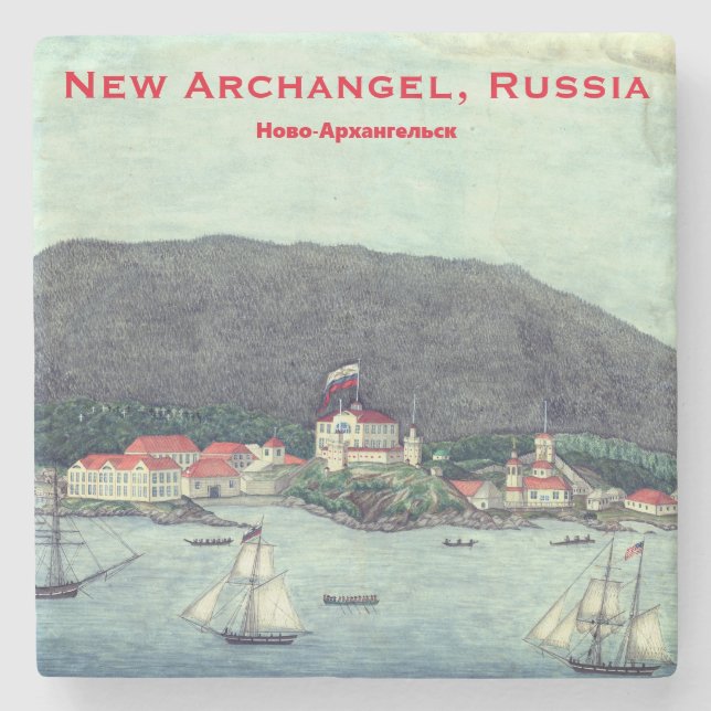 Posavasos De Piedra Pintura de nuevo arcángel, Rusia (Sitka) (Anverso)
