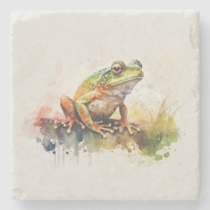 Posavasos De Piedra Pintura de rana semiabstracta muy Guay
