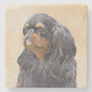 Posavasos De Piedra Pintura de Spaniel de Juguete Inglés Arte Animal O
