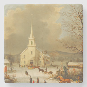 Posavasos De Piedra Pintura de Vintage Christmas Services
